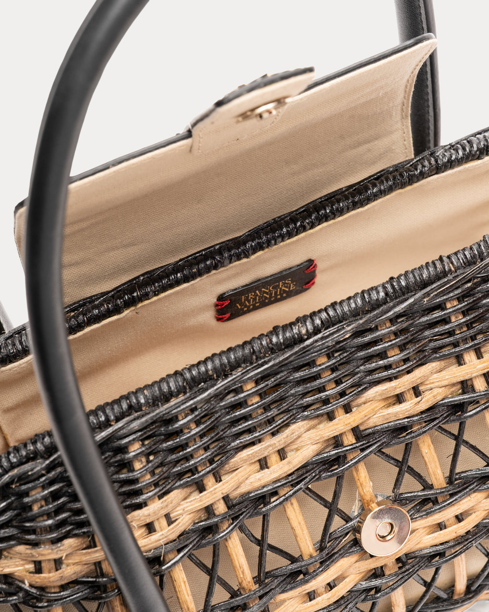 Tweety Basket Wicker w/Leather Wicker w/Leather Black/Toast OS Frances Valentine