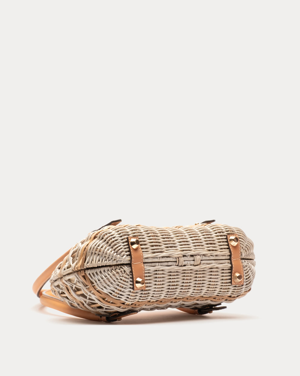 Tweety Basket Wicker w/Leather Wicker w/Leather Antique White/Toast OS Frances Valentine