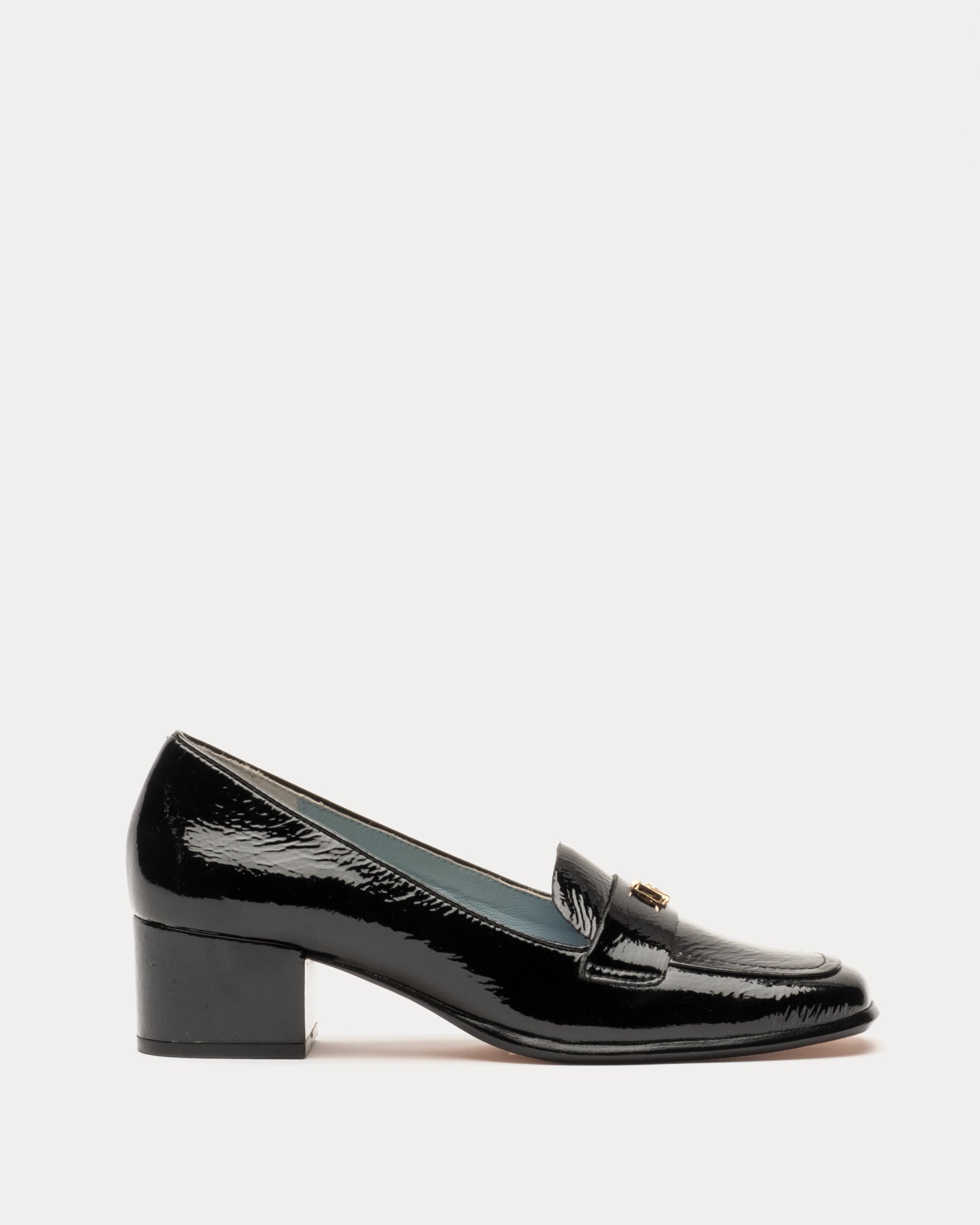 Twiggy Crinkle Soft Patent Loafer Black