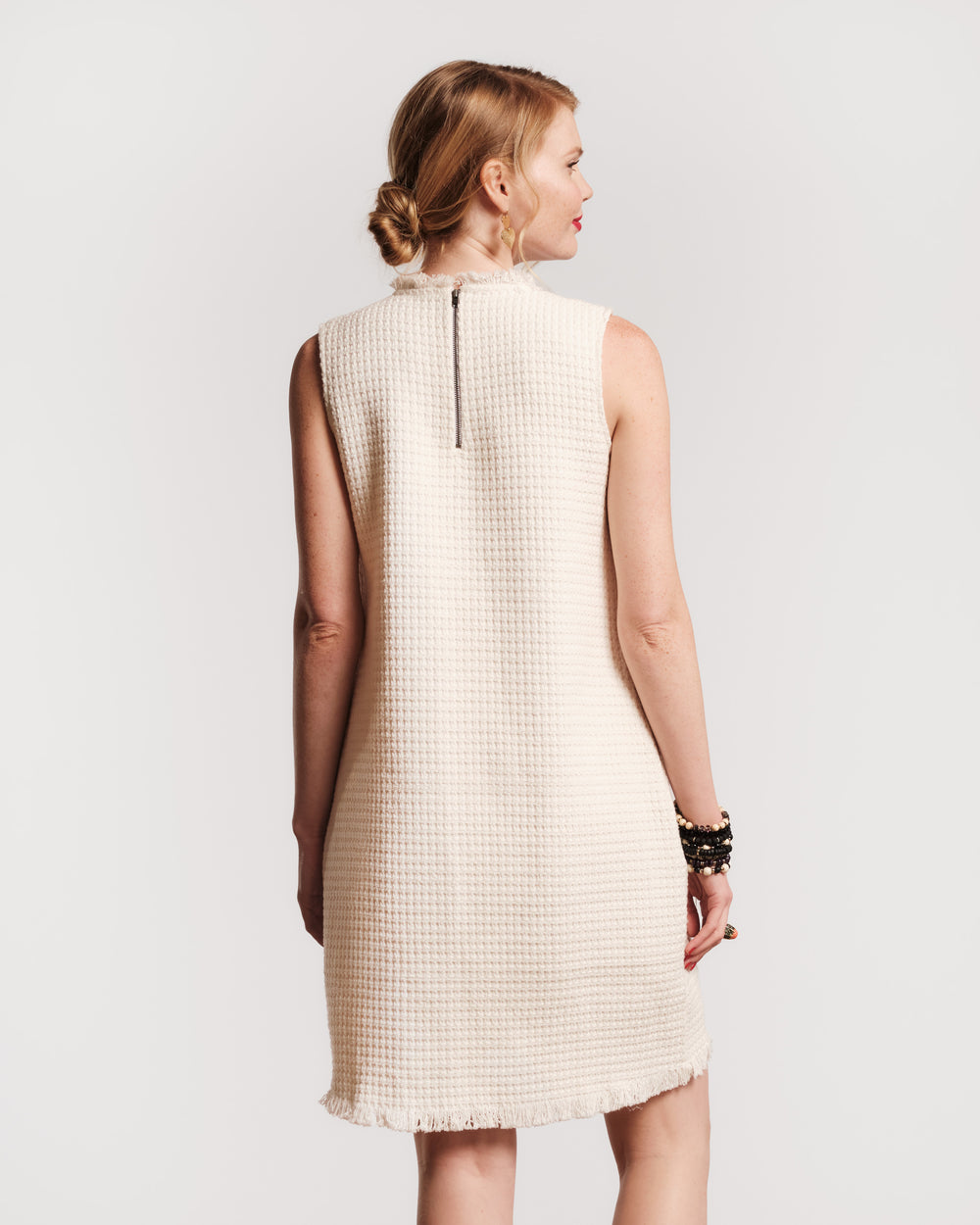 Twiggy Fringe Dress - White/Black Frances Valentine