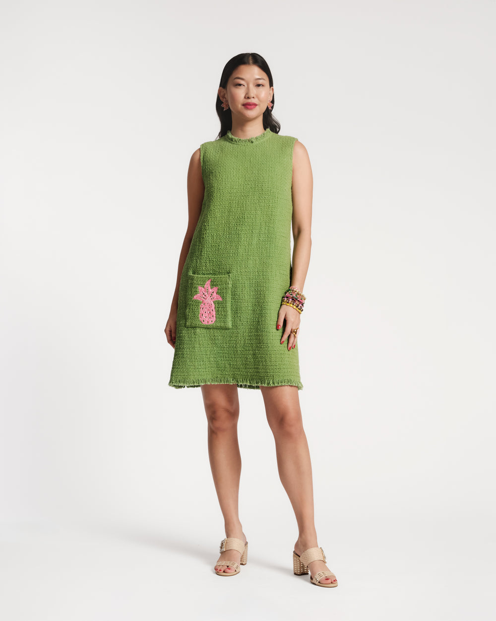 Twiggy Fringe Dress - Green Dresses Frances Valentine