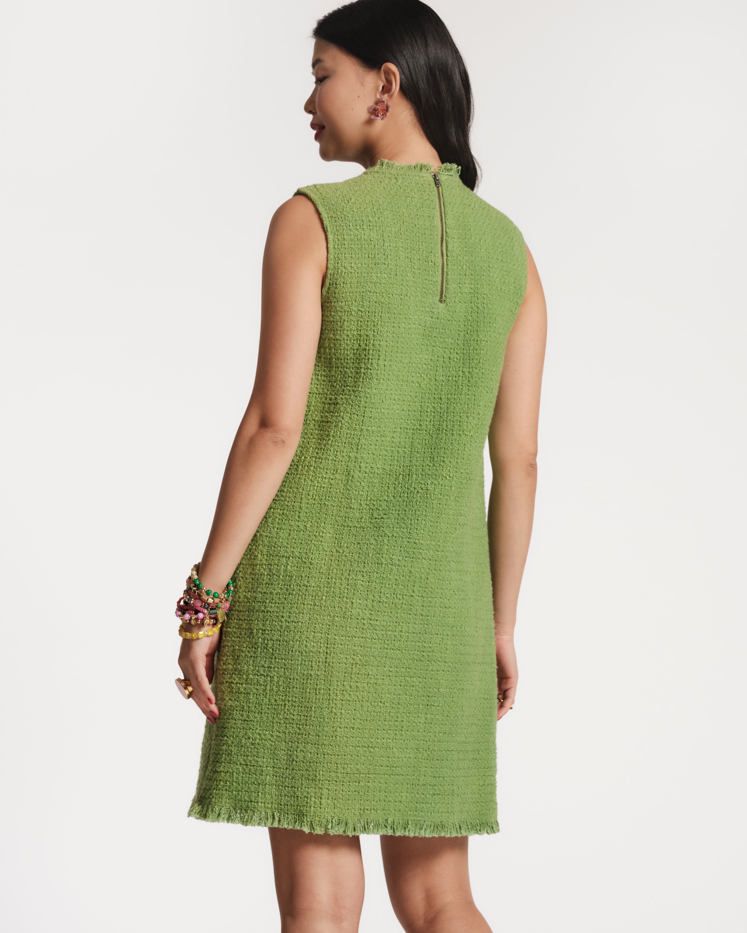 Twiggy Fringe Dress - Green – Frances Valentine