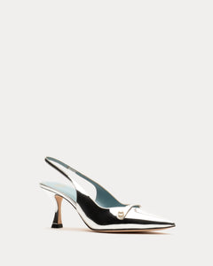 Vivian Pearl Pump Vegan Mirror Leather Silver - Frances Valentine