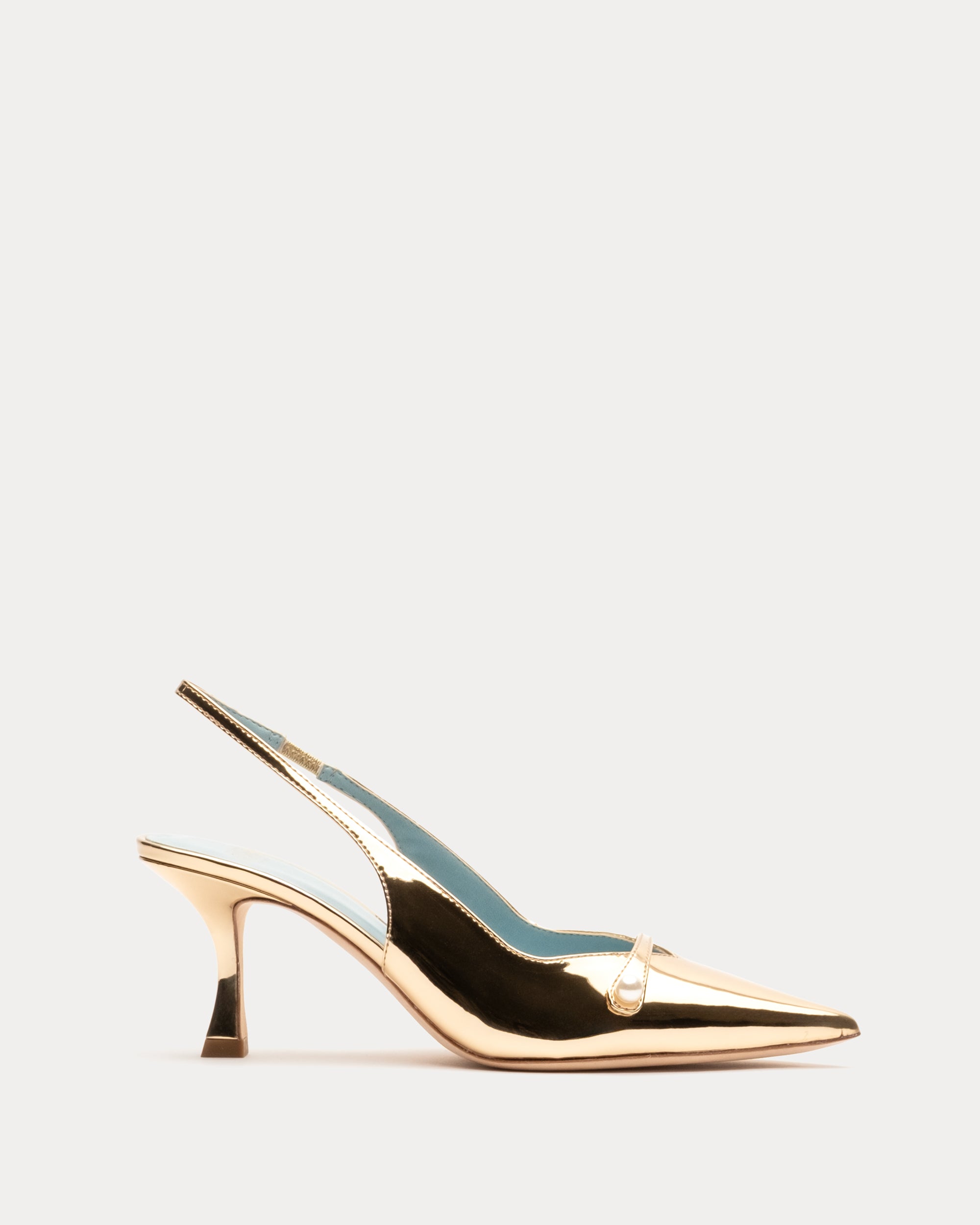 Vivian Pearl Pump Vegan Mirror Leather Gold