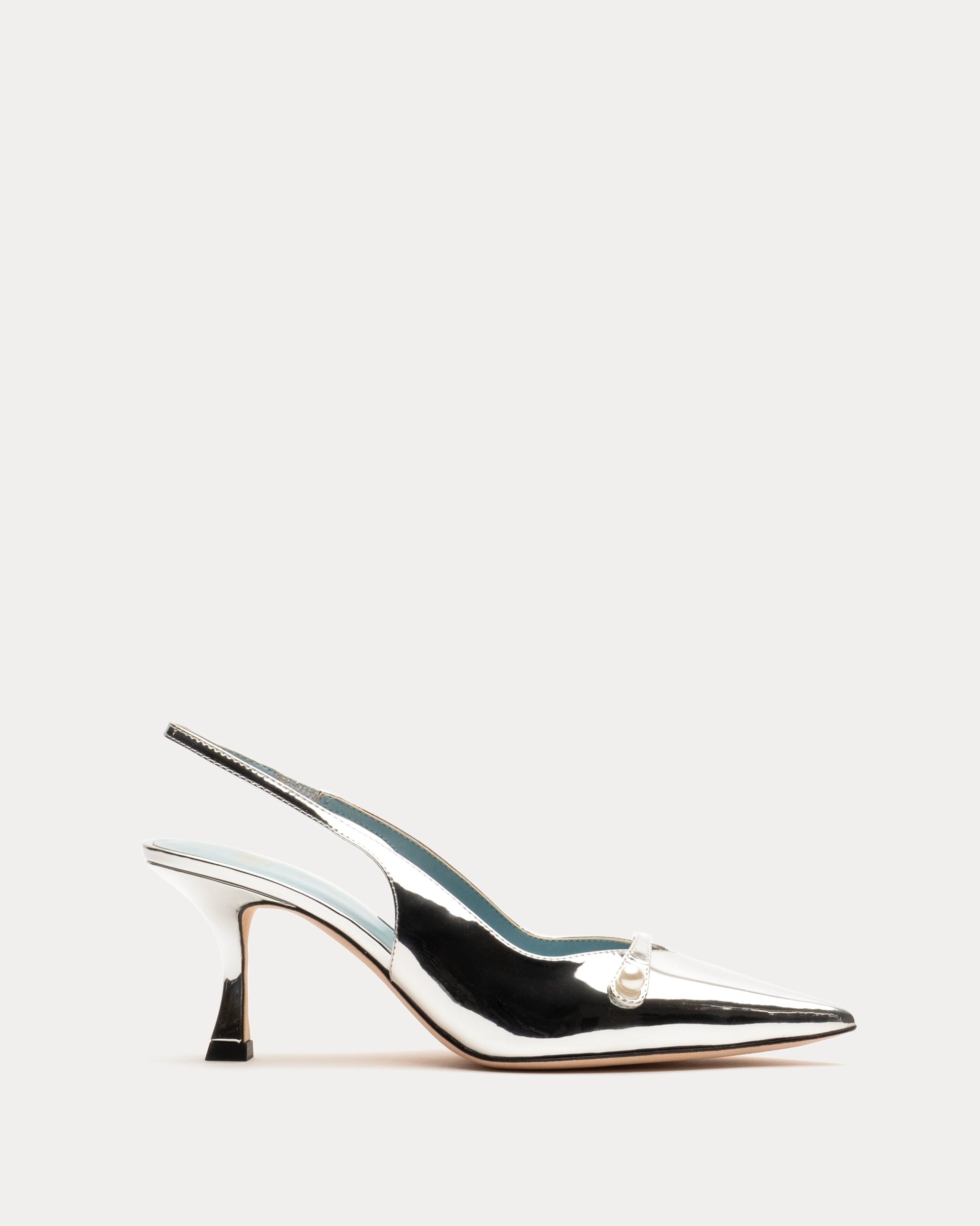 Vivian Pearl Pump Vegan Mirror Leather Silver