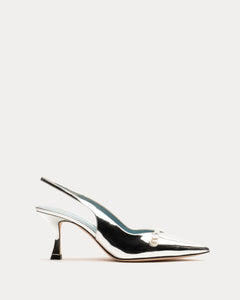 Vivian Pearl Pump Vegan Mirror Leather Silver - Frances Valentine