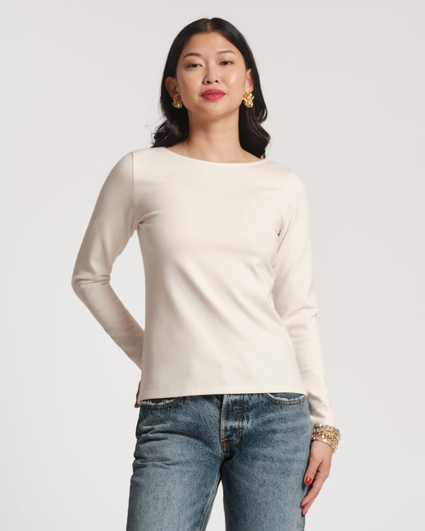 Ballet Top Solid Stretch Stretch Blend White Frances Valentine