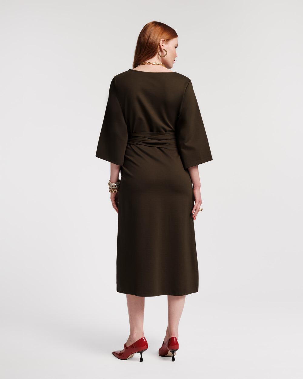 Whitney Wrap Dress - Olive - Frances Valentine