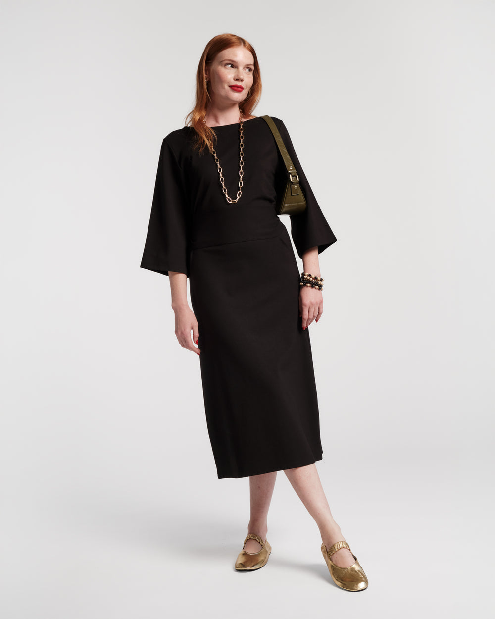 Whitney Wrap Dress - Black - Frances Valentine