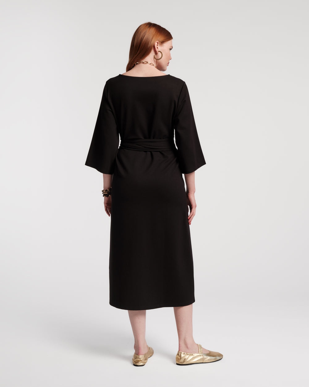 Whitney Wrap Dress - Black - Frances Valentine