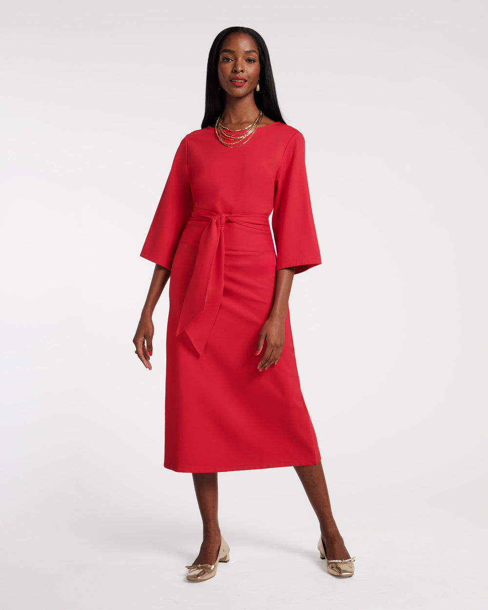 Whitney Wrap Dress - Red - Frances Valentine