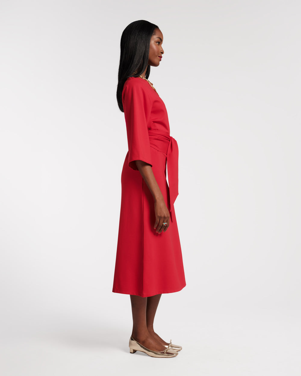 Whitney Wrap Dress - Red - Frances Valentine