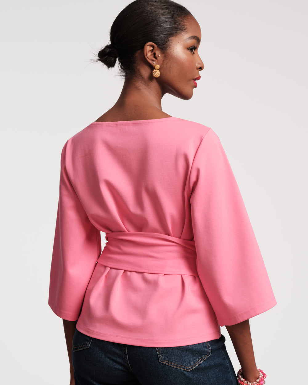 Whitney Wrap Top - Pink - Frances Valentine