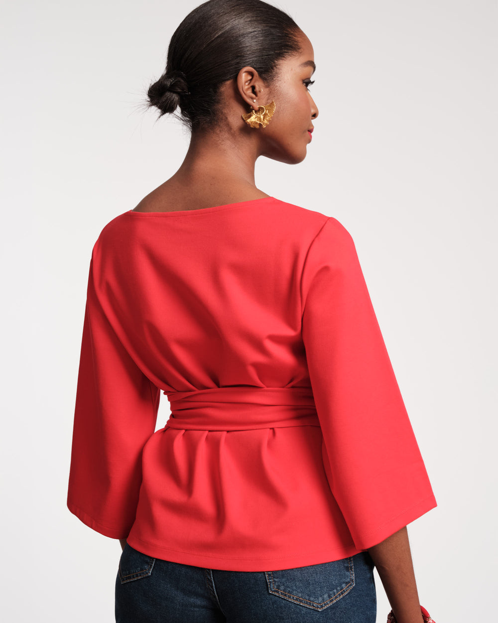 Whitney Wrap Top - Red - Frances Valentine