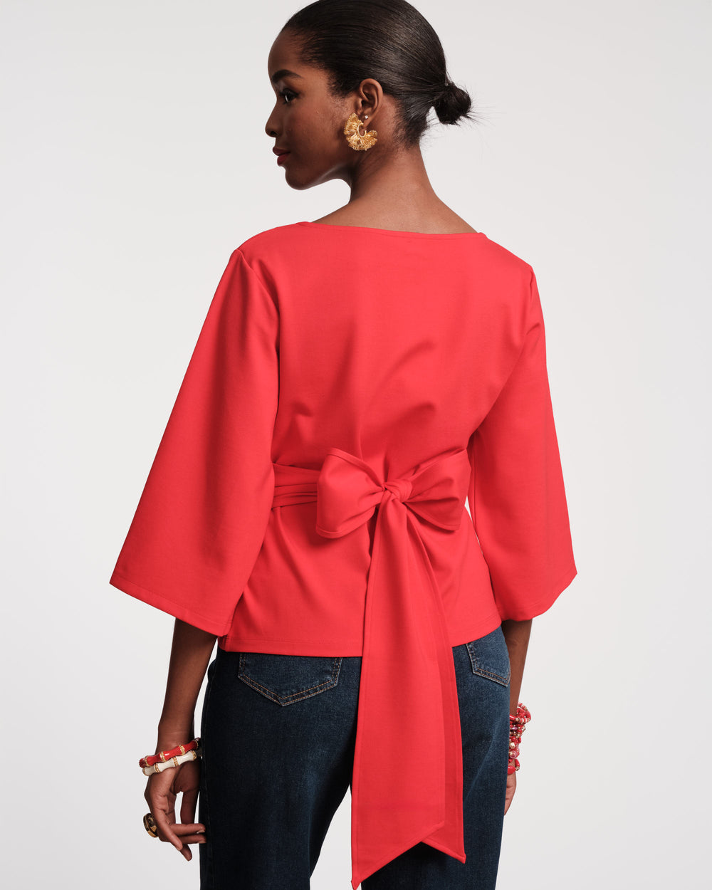 Whitney Wrap Top - Red - Frances Valentine