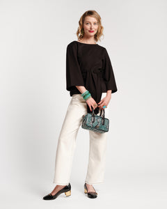 Whitney Wrap Top Black - Frances Valentine