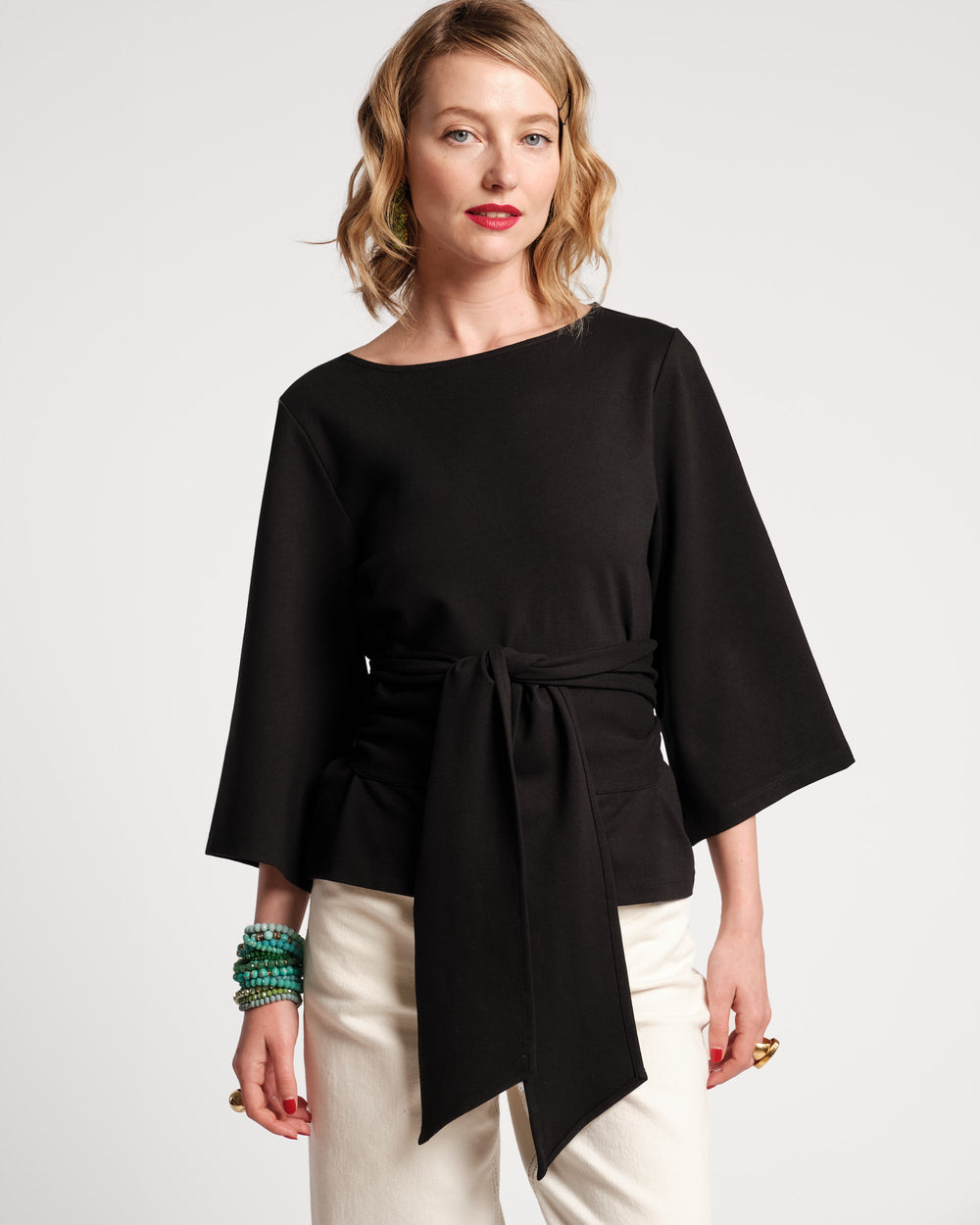 Whitney Wrap Top - Black - Frances Valentine