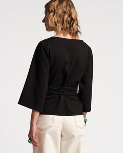 Whitney Wrap Top Black - Frances Valentine