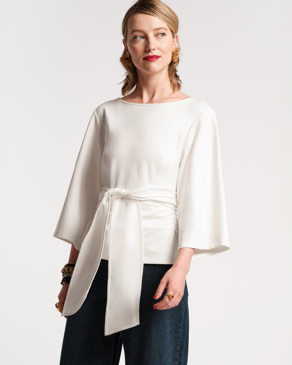 Whitney Wrap Top - White - Frances Valentine