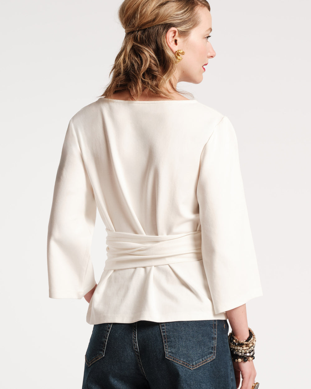 Whitney Wrap Top - White - Frances Valentine
