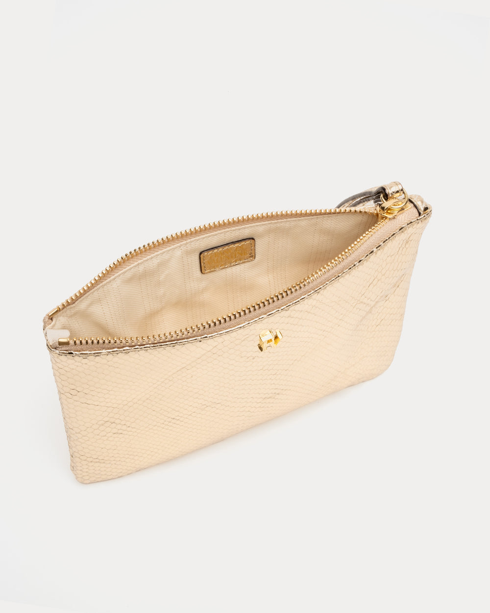 Wristlet Snake Embossed Leather - Platino - Frances Valentine