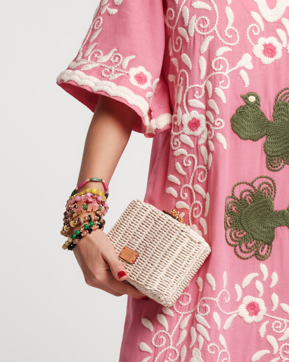 Paige Wicker Clutch - Off White Basket Frances Valentine