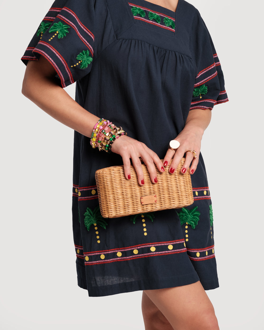 Pepper Wicker Clutch - Toast