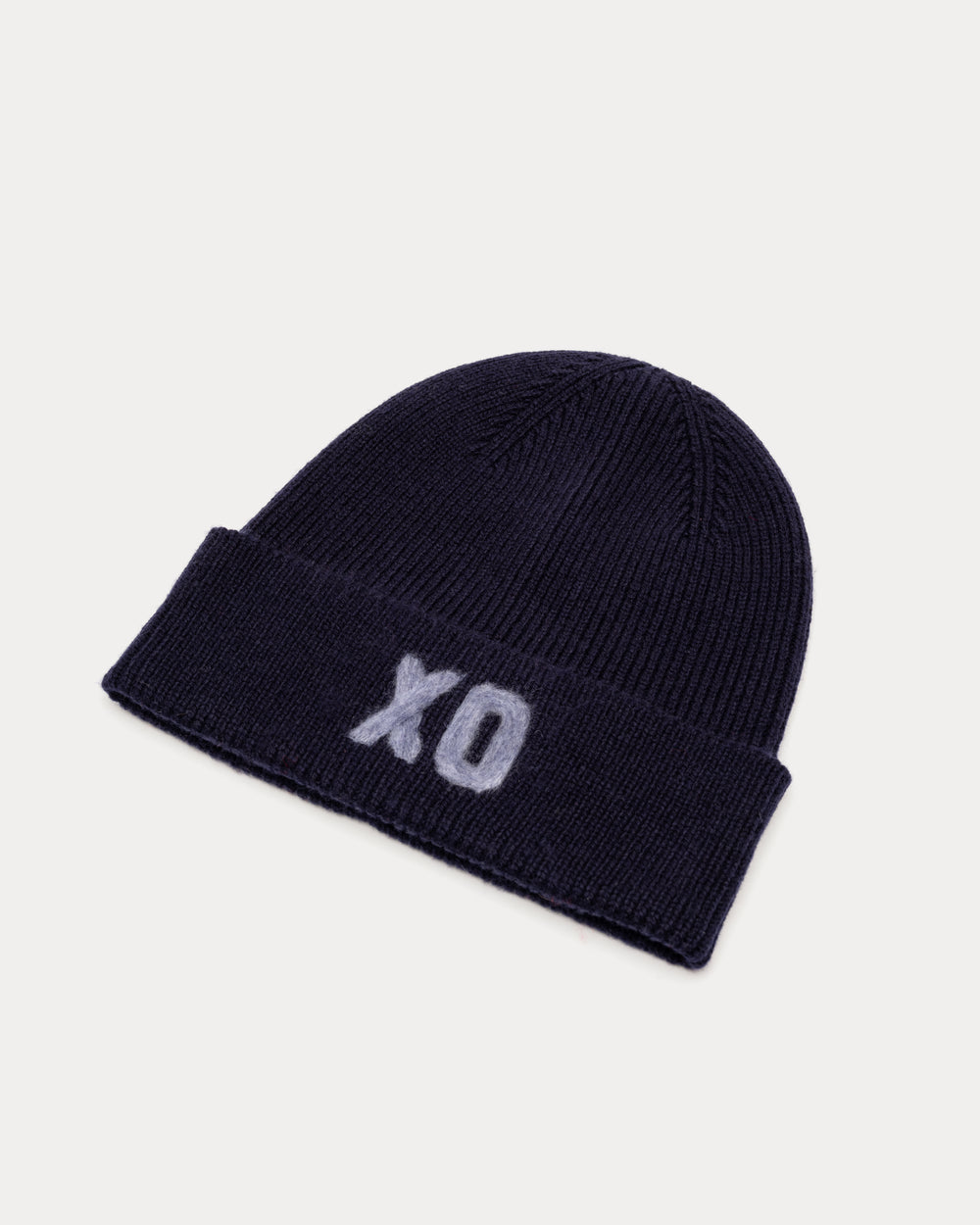 XO Beanie XO Embroidery 55% Recycled Poly 40% Nylon 5% Wool Navy OS Frances Valentine