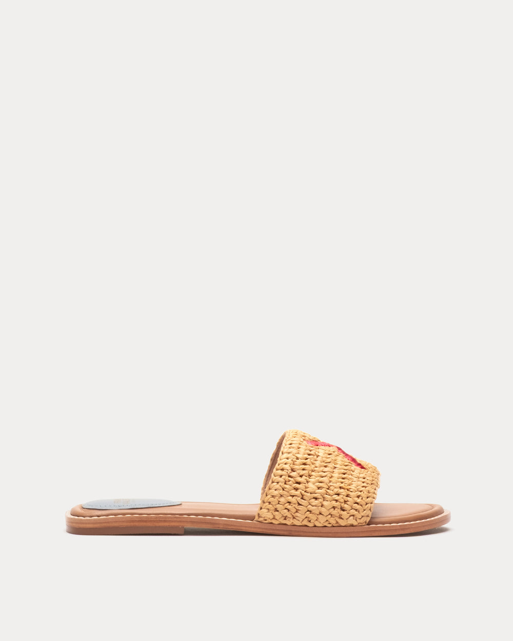XO Sandal XO Embroidery Raffia/Leather Natural/Red Frances Valentine