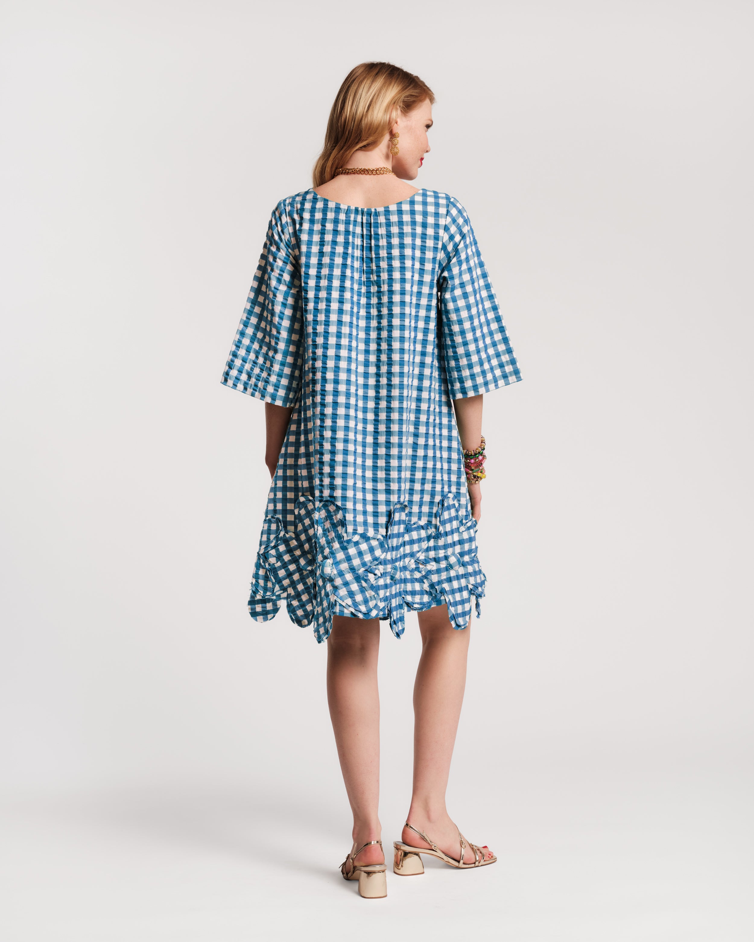 Zennia Mini Gingham Dress - Blue – Frances Valentine