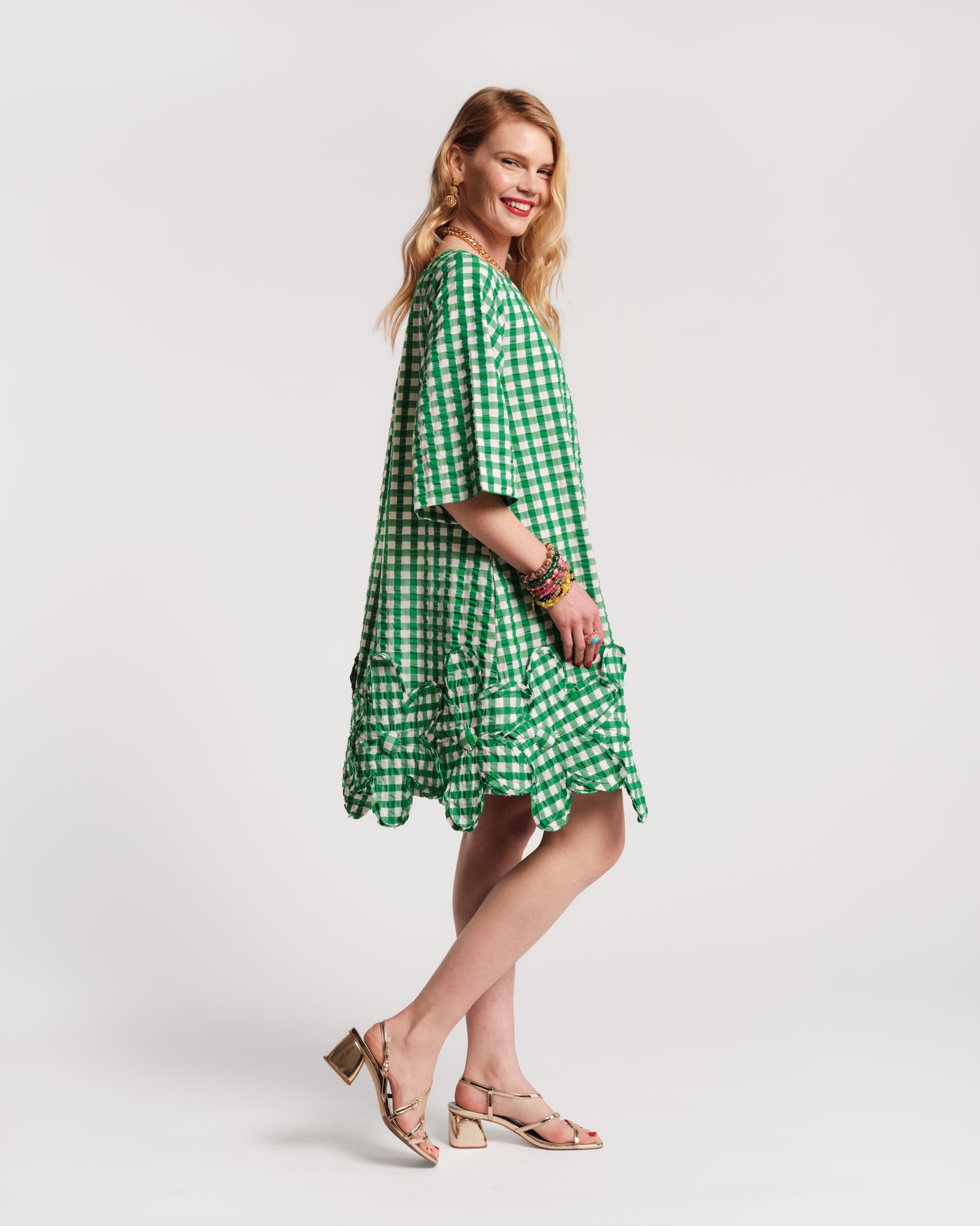 Zennia Mini Gingham Dress - Green – Frances Valentine