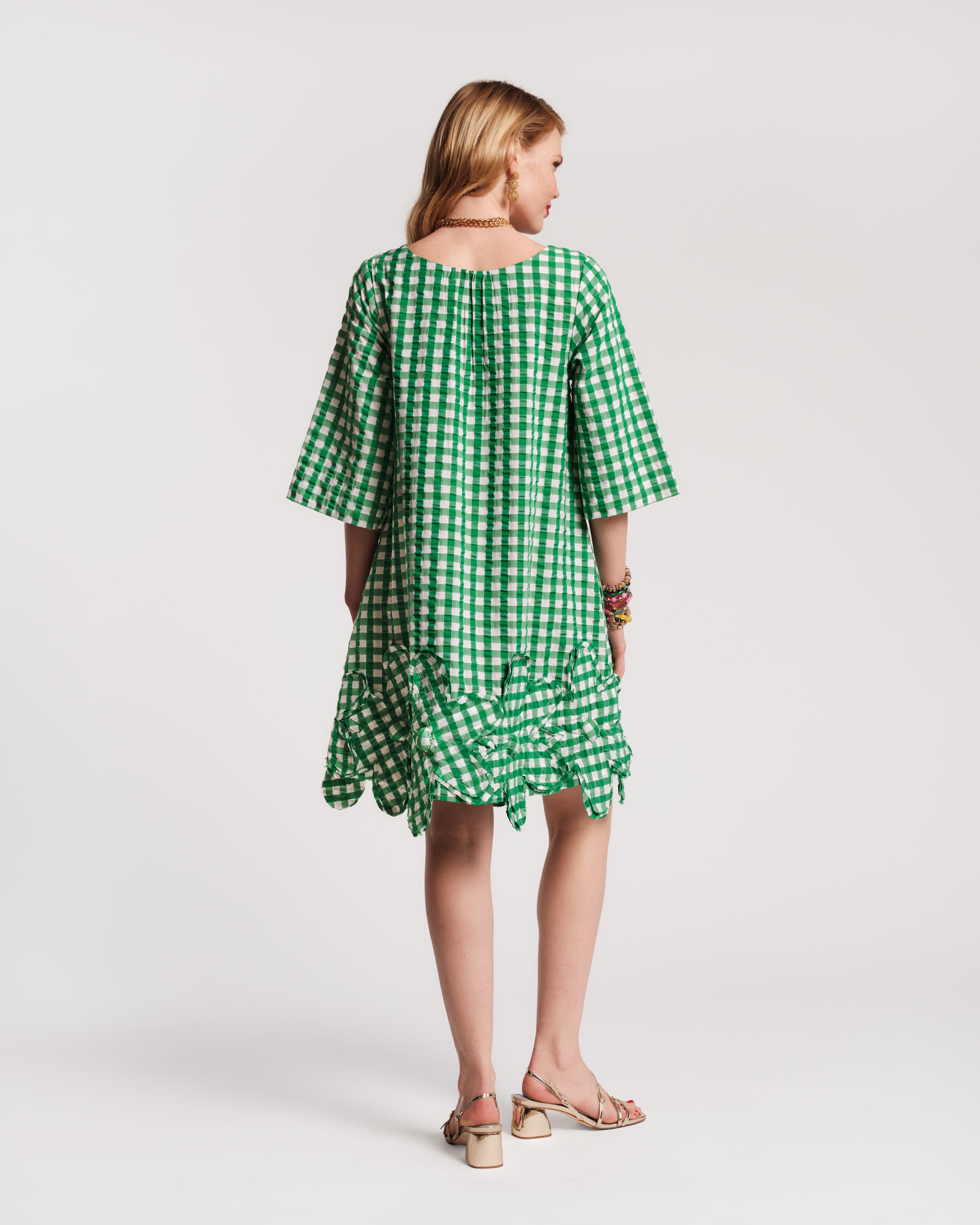 Zennia Mini Gingham Dress - Green – Frances Valentine