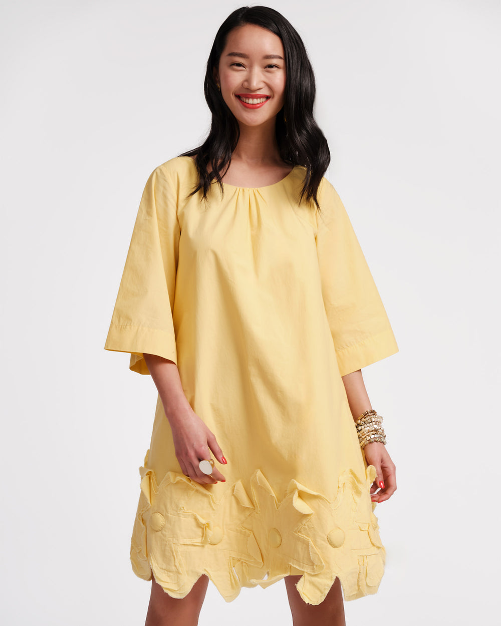 Zennia Flower Dress - Yellow - Frances Valentine