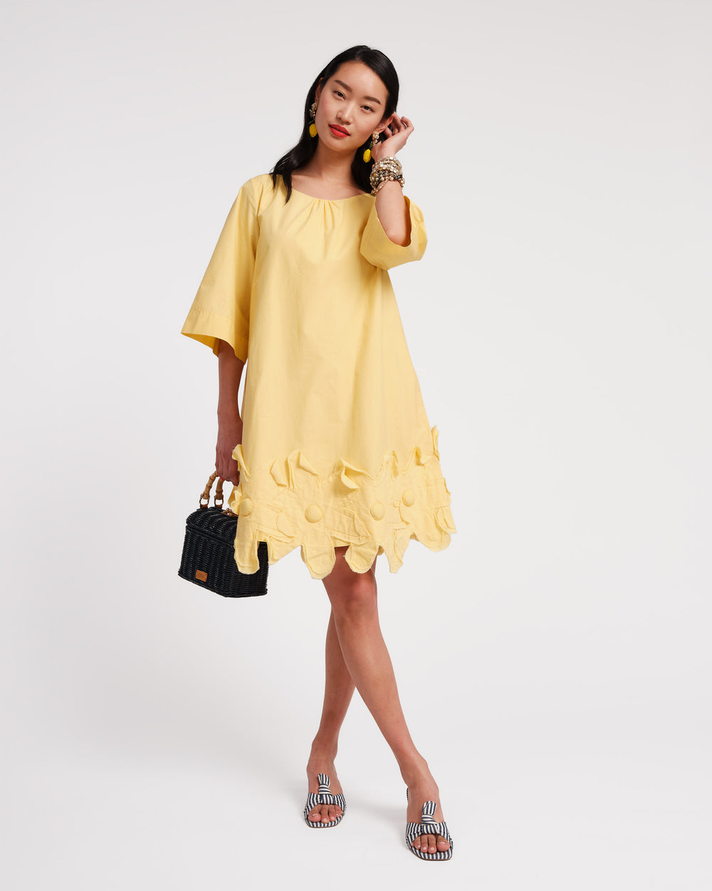 Zennia Flower Dress - Yellow - Frances Valentine