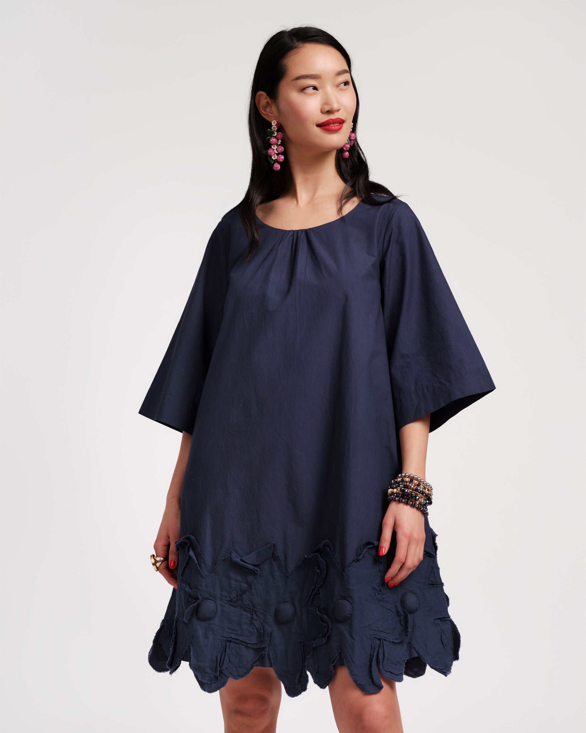 Zennia Flower Dress - Navy – Frances Valentine