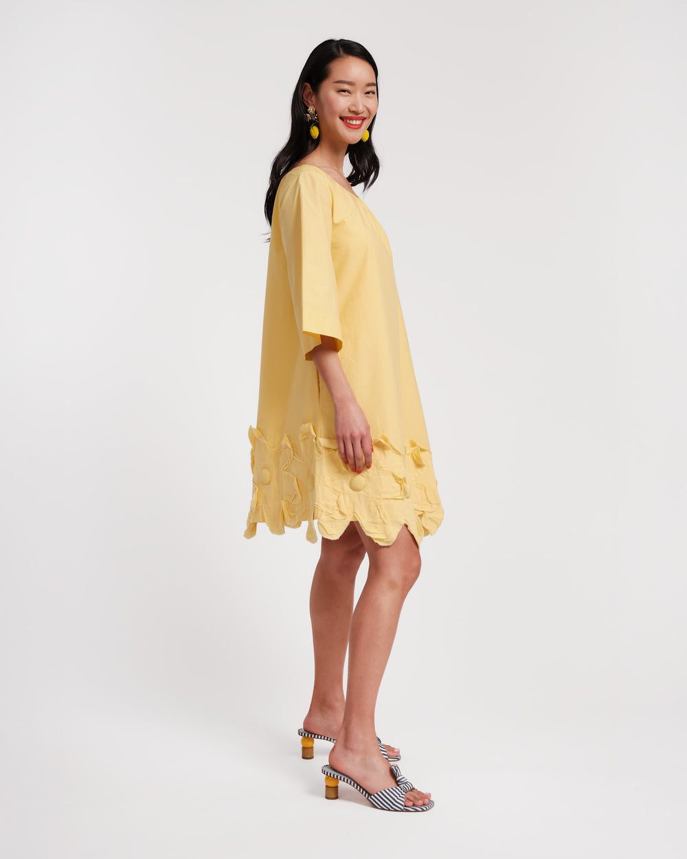 Zennia Flower Dress - Yellow - Frances Valentine