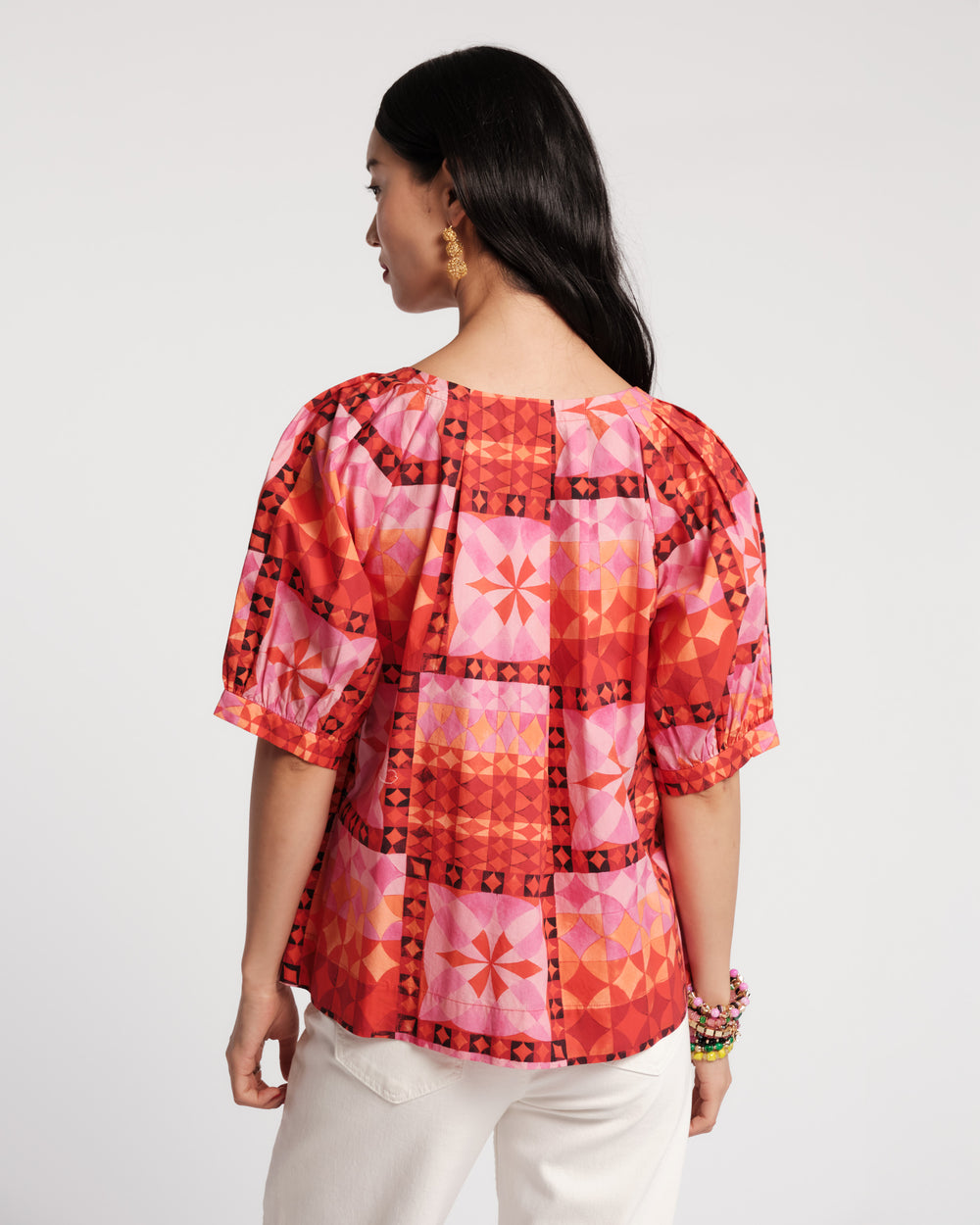 Zonda Top - Pink Mosaic Shirt Frances Valentine