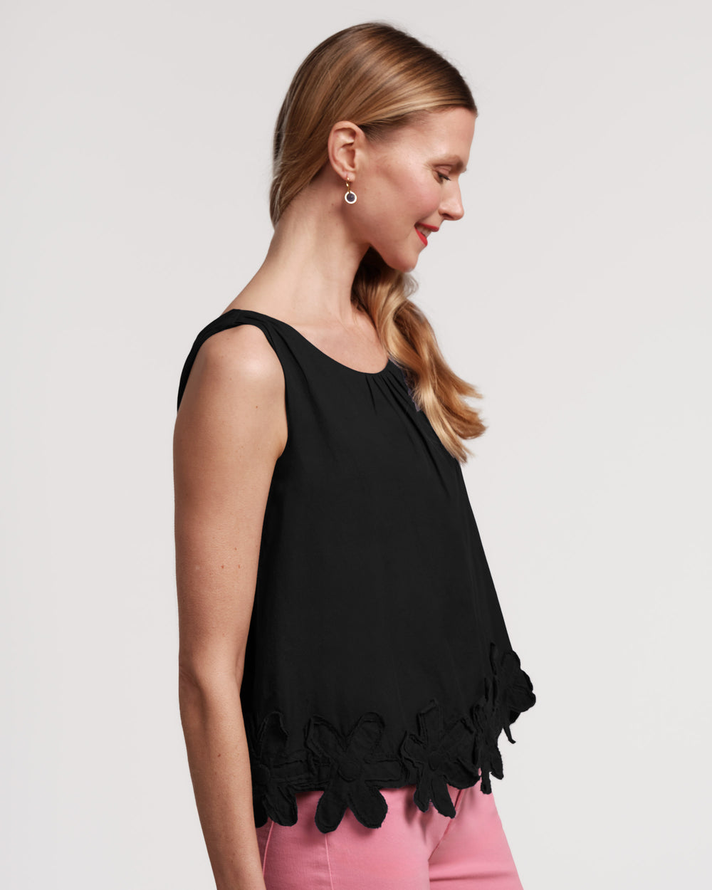 Zennia Flower Tank - Black Tops Frances Valentine