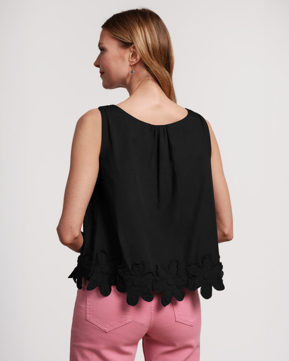 Zennia Flower Tank - Black Tops Frances Valentine