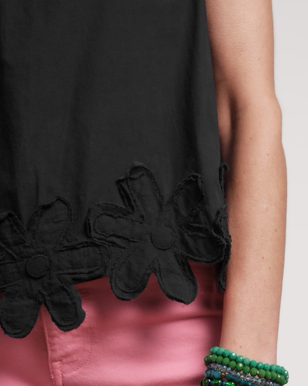 Zennia Flower Tank - Black Tops Frances Valentine