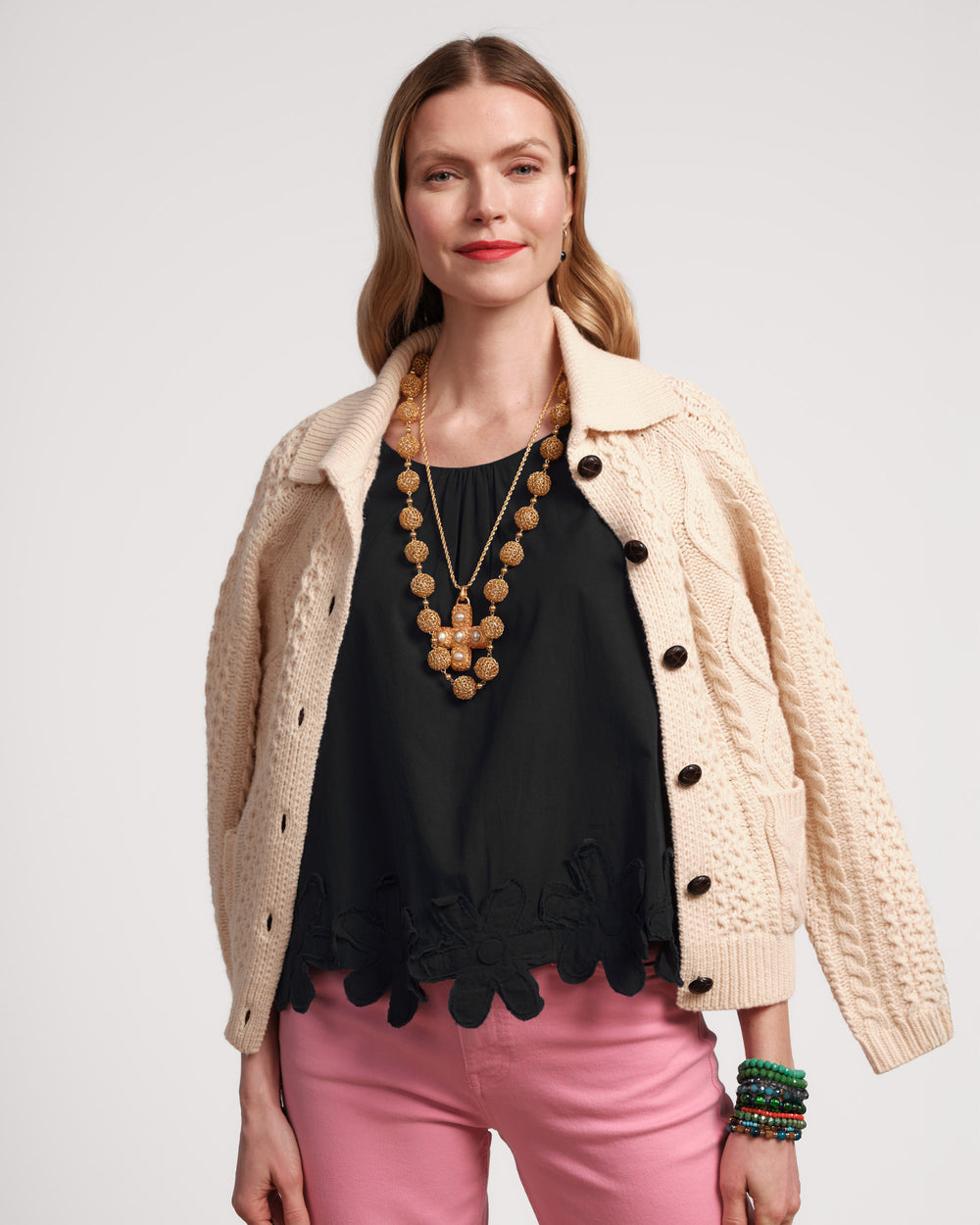 Zennia Flower Tank - Black Tops Frances Valentine