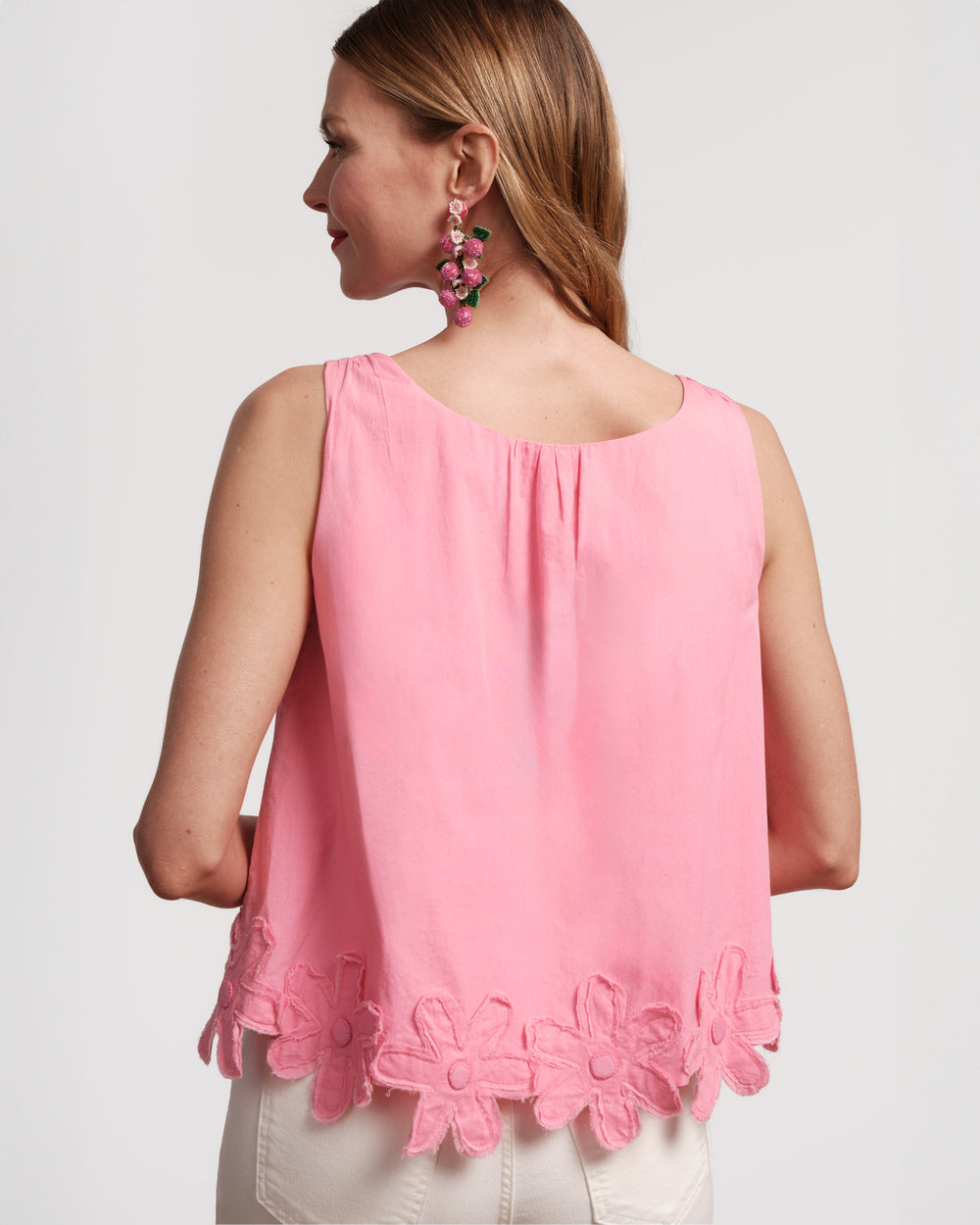 Zennia Flower Tank-Pink Tops Frances Valentine