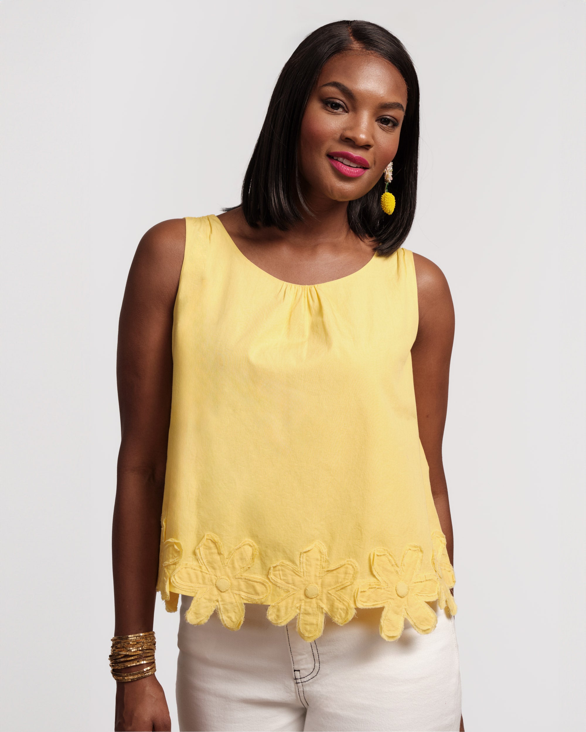 Zennia Flower Tank - Yellow – Frances Valentine