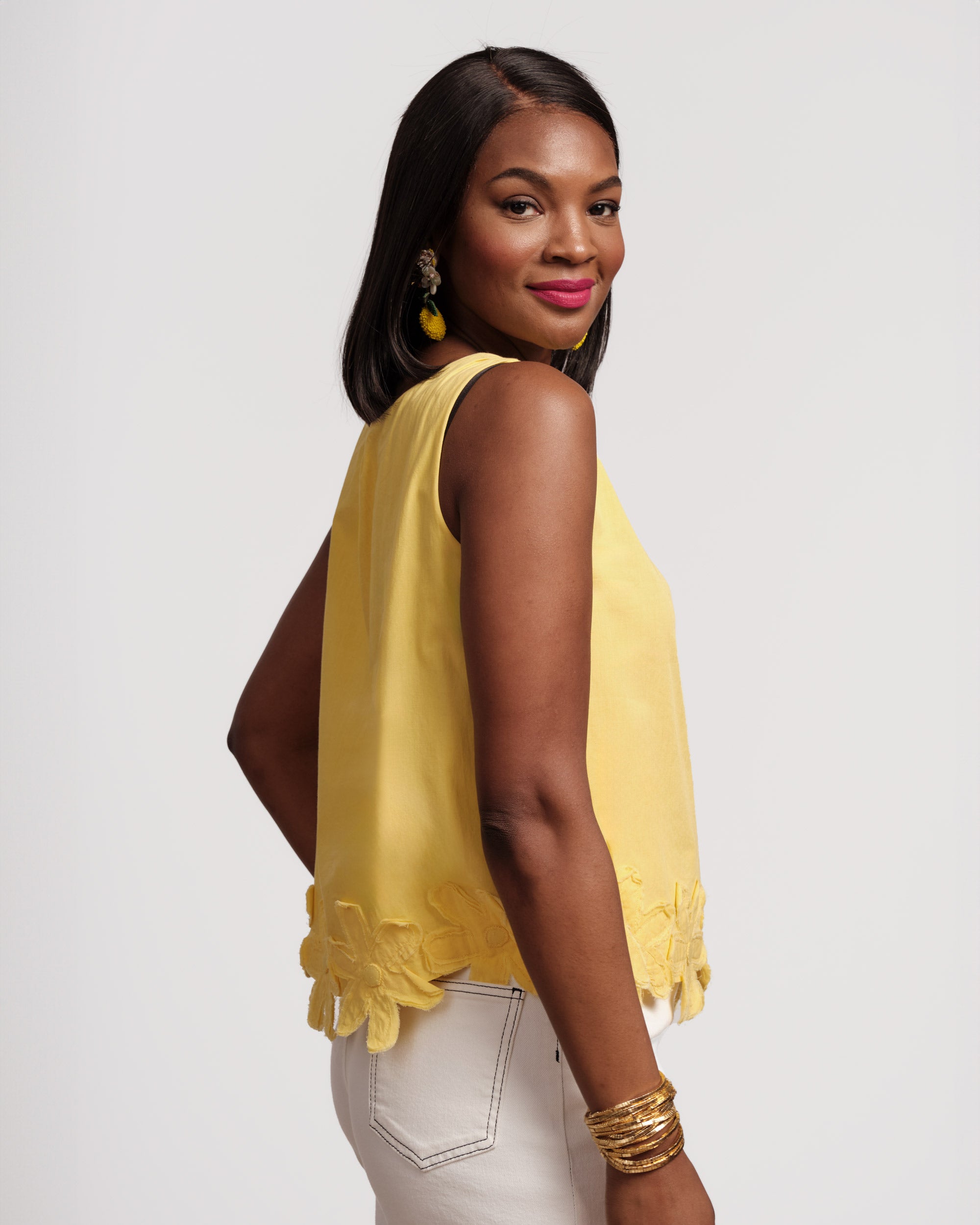Zennia Flower Tank - Yellow – Frances Valentine