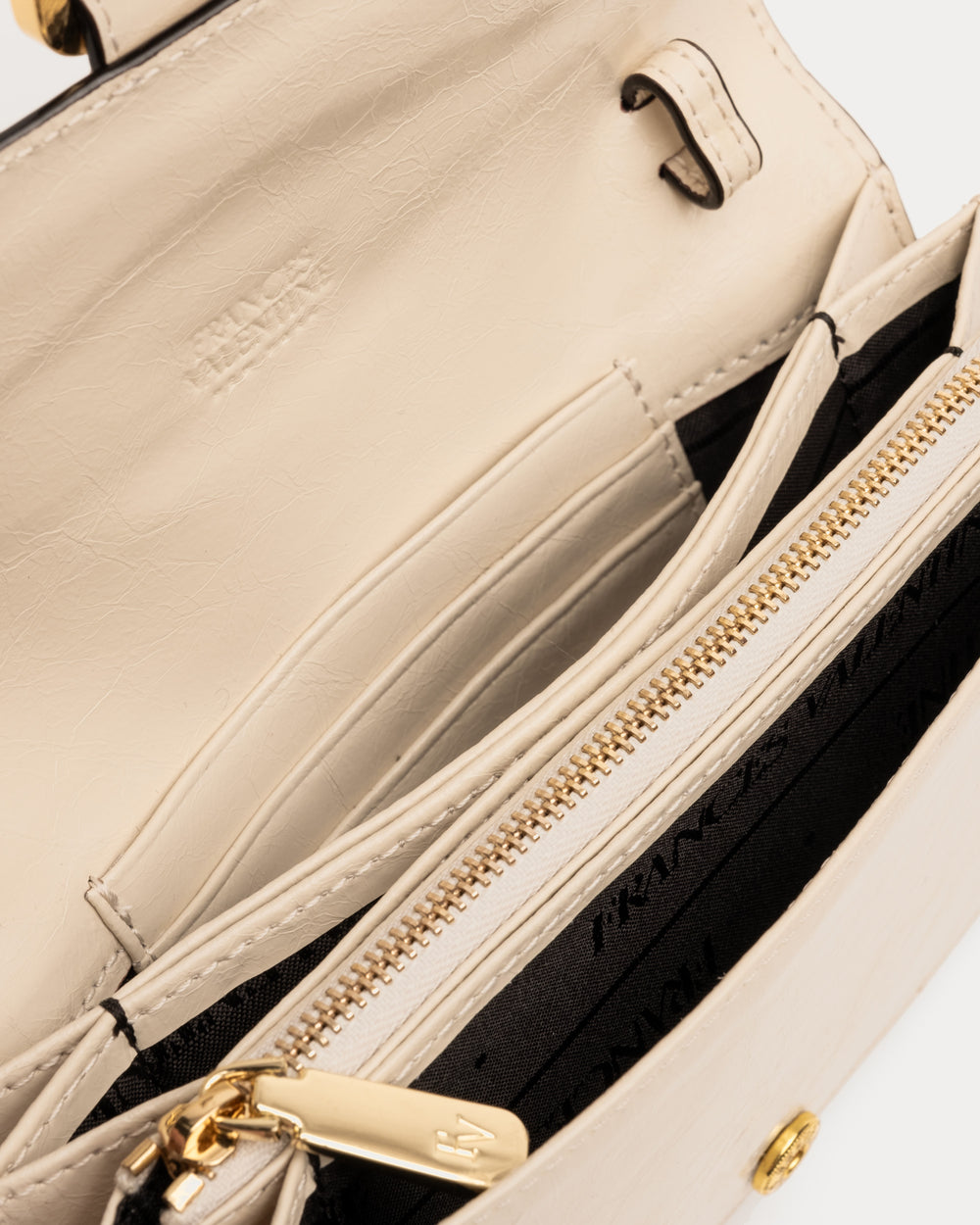 Accordian Wallet - Crinkled Leather Oyster - Frances Valentine