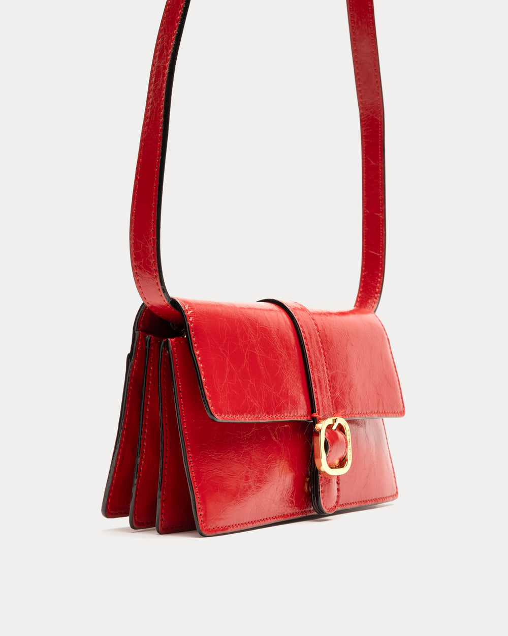 Accordian Wallet - Crinkled Leather Red - Frances Valentine