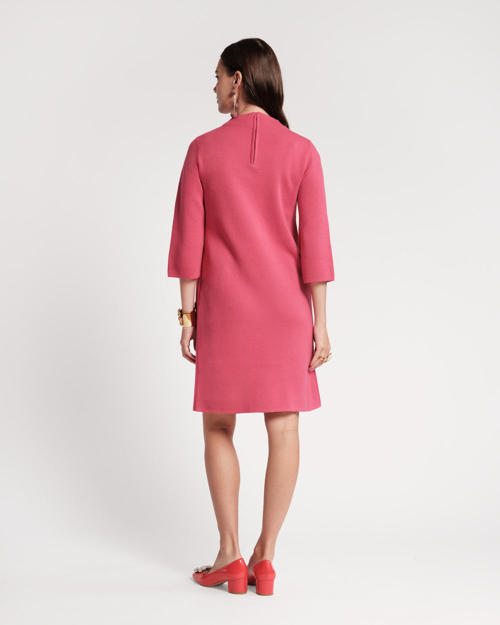 Annie Wool Dress - Fringed Tulip Pink Dresses Frances Valentine