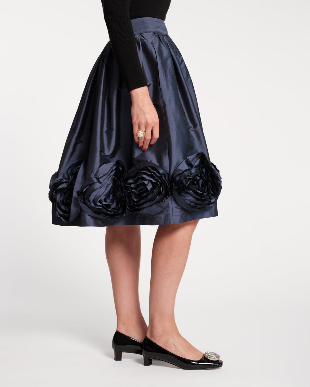 Barbara Flower Skirt - Navy