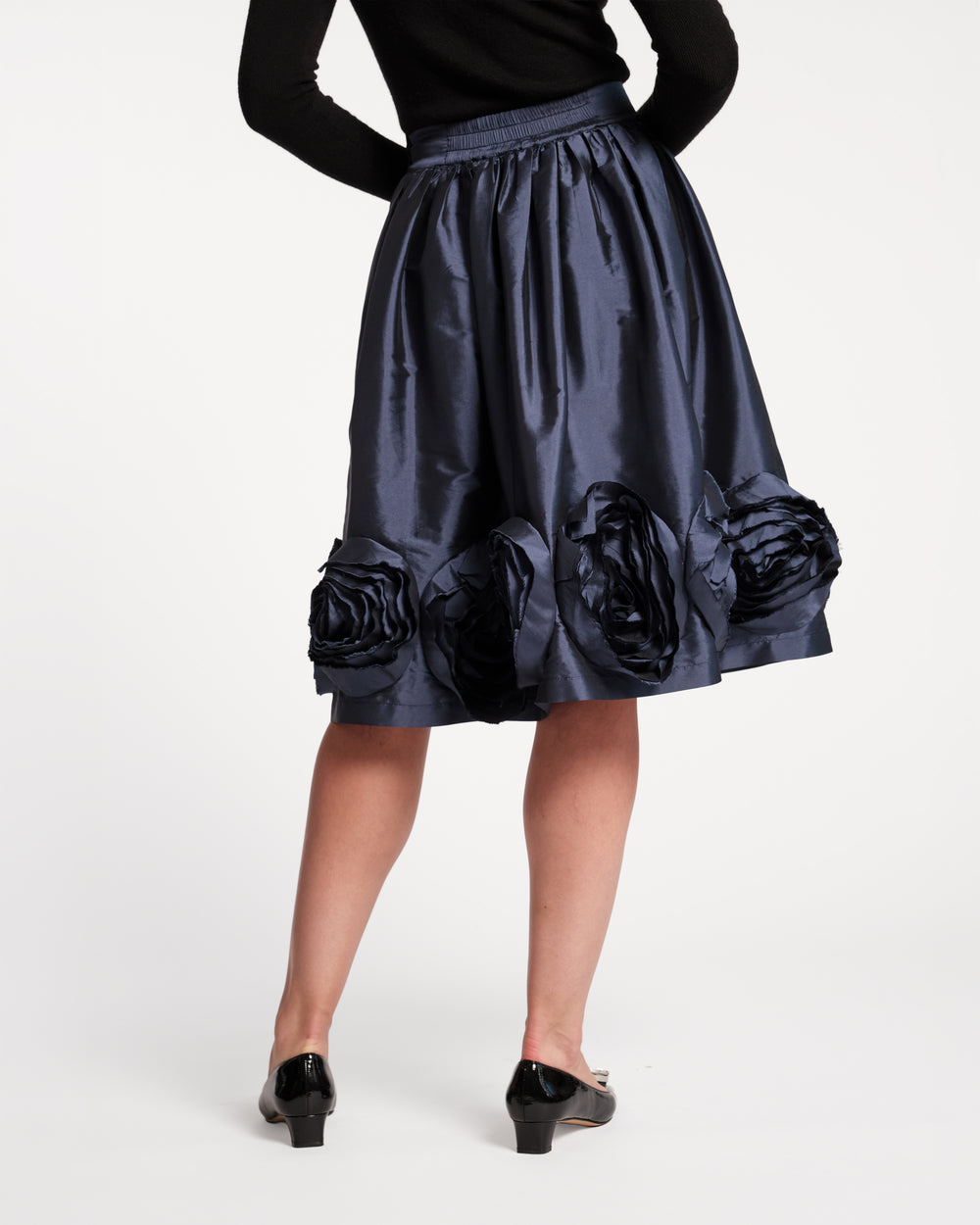 Barbara Flower Skirt - Navy