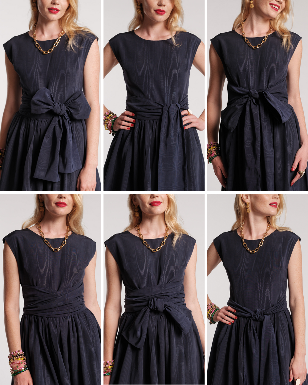 Bow Dress - Black Moire Dresses Frances Valentine